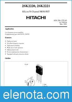 Hitachi 2SK2221 datasheet