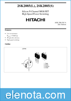 Hitachi Semiconductor 2SK2885L datasheet