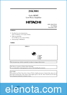 Hitachi 2SK3001 datasheet