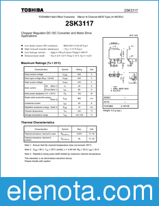 Toshiba 2SK3117 datasheet