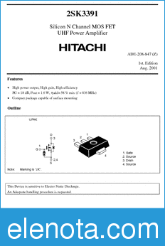 Hitachi 2SK3391 datasheet