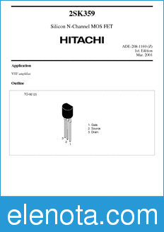Hitachi 2SK359 datasheet