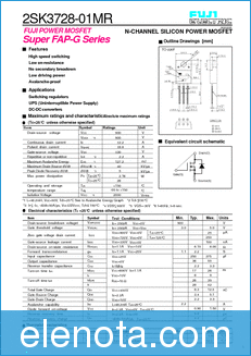 Fuji Electric 2SK3728-01MR datasheet