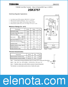 Toshiba 2SK3757 datasheet