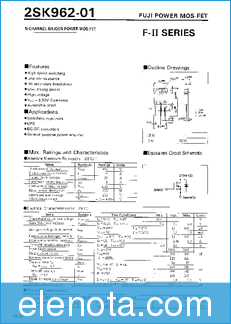 Fuji Electric 2SK962 datasheet