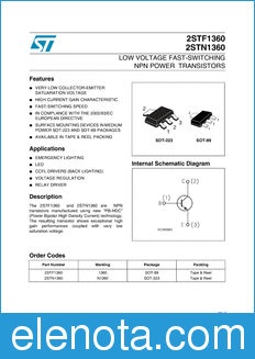 STMicroelectronics 2STF1360 datasheet