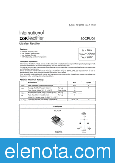 International Rectifier 30CPU04 datasheet