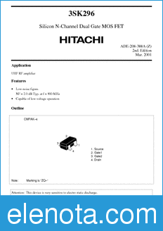 Hitachi 3SK296 datasheet