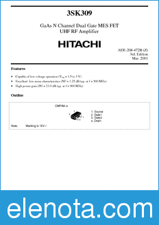 Hitachi 3SK309 datasheet