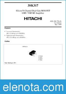 Hitachi 3SK317 datasheet