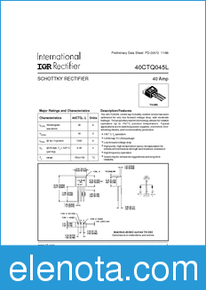 International Rectifier 40CTQ045L datasheet