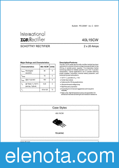 International Rectifier 40L15CW datasheet