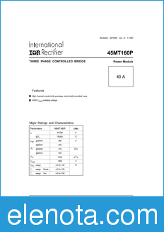 International Rectifier 45MT160P datasheet