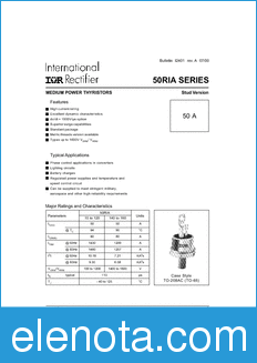 International Rectifier 50RIA datasheet
