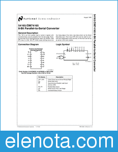 National Semiconductor 54165 datasheet