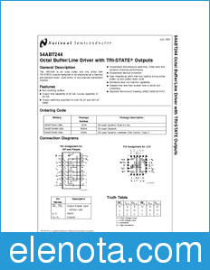 National Semiconductor 54ABT244 datasheet