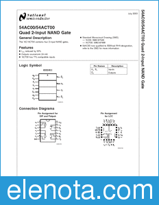 National Semiconductor 54AC00 datasheet