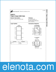 National Semiconductor 54AC11 datasheet
