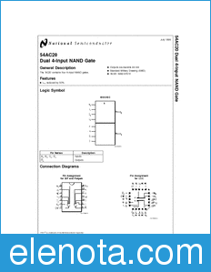 National Semiconductor 54AC20 datasheet