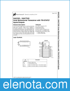 National Semiconductor 54AC245 datasheet