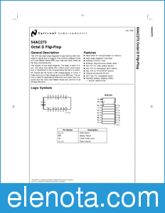 National Semiconductor 54AC273 datasheet