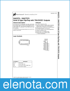 National Semiconductor 54AC574 datasheet