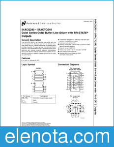 National Semiconductor 54ACQ240 datasheet