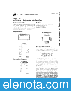 National Semiconductor 54ACT283 datasheet