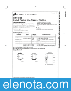 National Semiconductor 54F109 datasheet