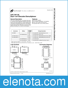 National Semiconductor 54F139 datasheet