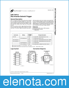 National Semiconductor 54F14 datasheet