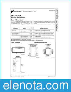 National Semiconductor 54F151A datasheet