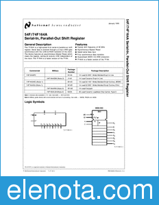 National Semiconductor 54F164A datasheet