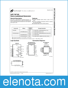 National Semiconductor 54F182 datasheet