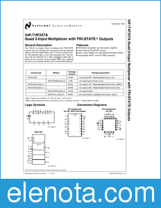 National Semiconductor 54F257A datasheet