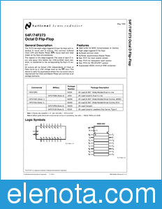 National Semiconductor 54F273 datasheet