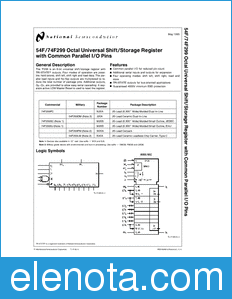 National Semiconductor 54F299 datasheet