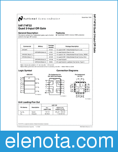 National Semiconductor 54F32 datasheet