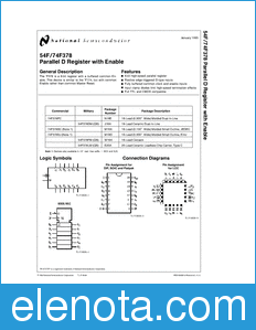 National Semiconductor 54F378 datasheet