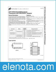 National Semiconductor 54F545 datasheet