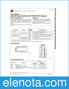 National Semiconductor 54F574 datasheet