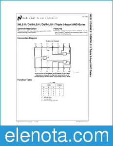 National Semiconductor 54LS11 datasheet