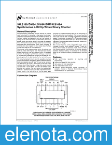 National Semiconductor 54LS169 datasheet