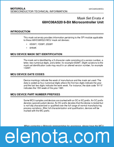 Motorola 68HC08AS20MSE4 datasheet