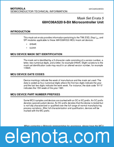 Motorola 68HC08AS20MSE5 datasheet