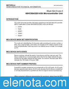 Motorola 68HC08AS20MSE6 datasheet