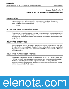 Motorola 68HC705X4MSE1 datasheet