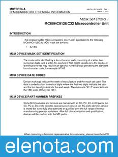 Motorola 68HC912BC32MSE1 datasheet