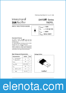 International Rectifier 70EPS08 datasheet