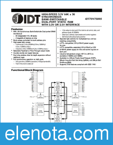 IDT 70V7589 datasheet